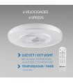 Ventilador VERA DC 42W 2460Lm 4 Aspas Blanco CCT