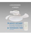 Ventilador de Techo WHITE MUSHROOM DC 24W 1800Lm 4 Aspas CCT