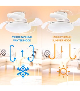 Ventilador de Techo WHITE MUSHROOM DC 24W 1800Lm 4 Aspas CCT