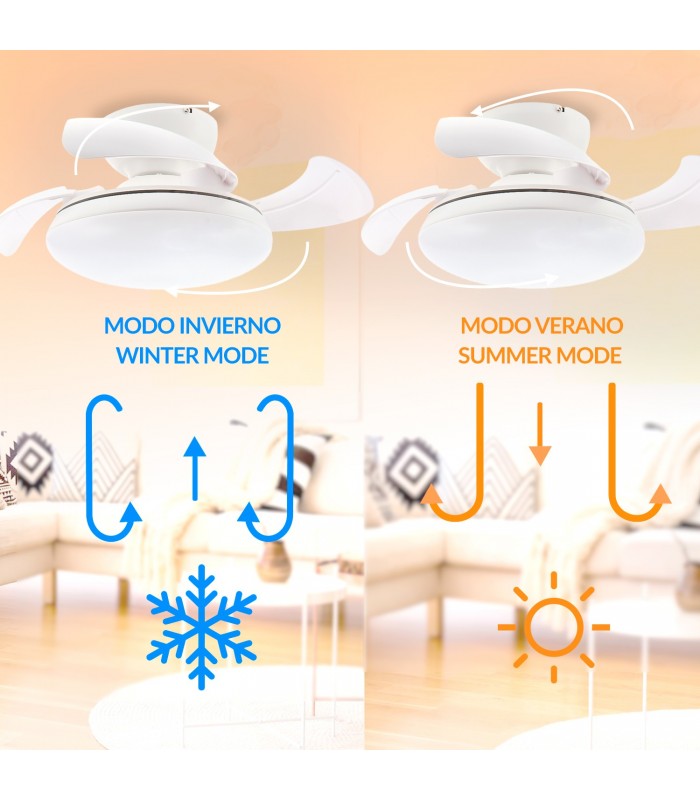Ventilador de Techo WHITE MUSHROOM DC 24W 1800Lm 4 Aspas CCT