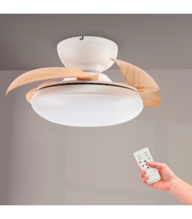 Ventilador de Techo WOOD MUSHROOM DC 24W 1800Lm 4 Aspas CCT