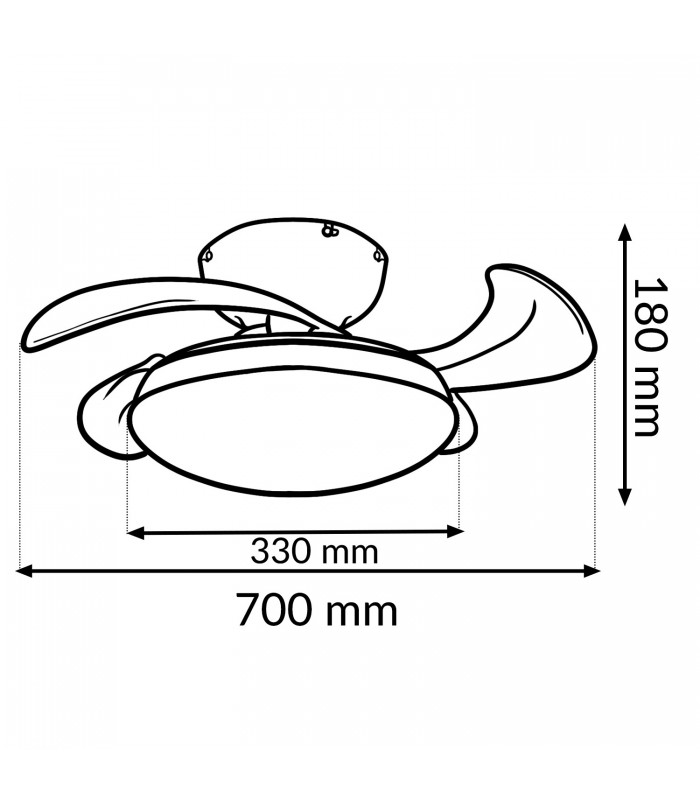 Ventilador de Techo WOOD MUSHROOM DC 24W 1800Lm 4 Aspas CCT