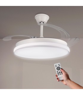 Ventilador WHITE CAMI DC 40W 2448Lm 4 Aspas CCT