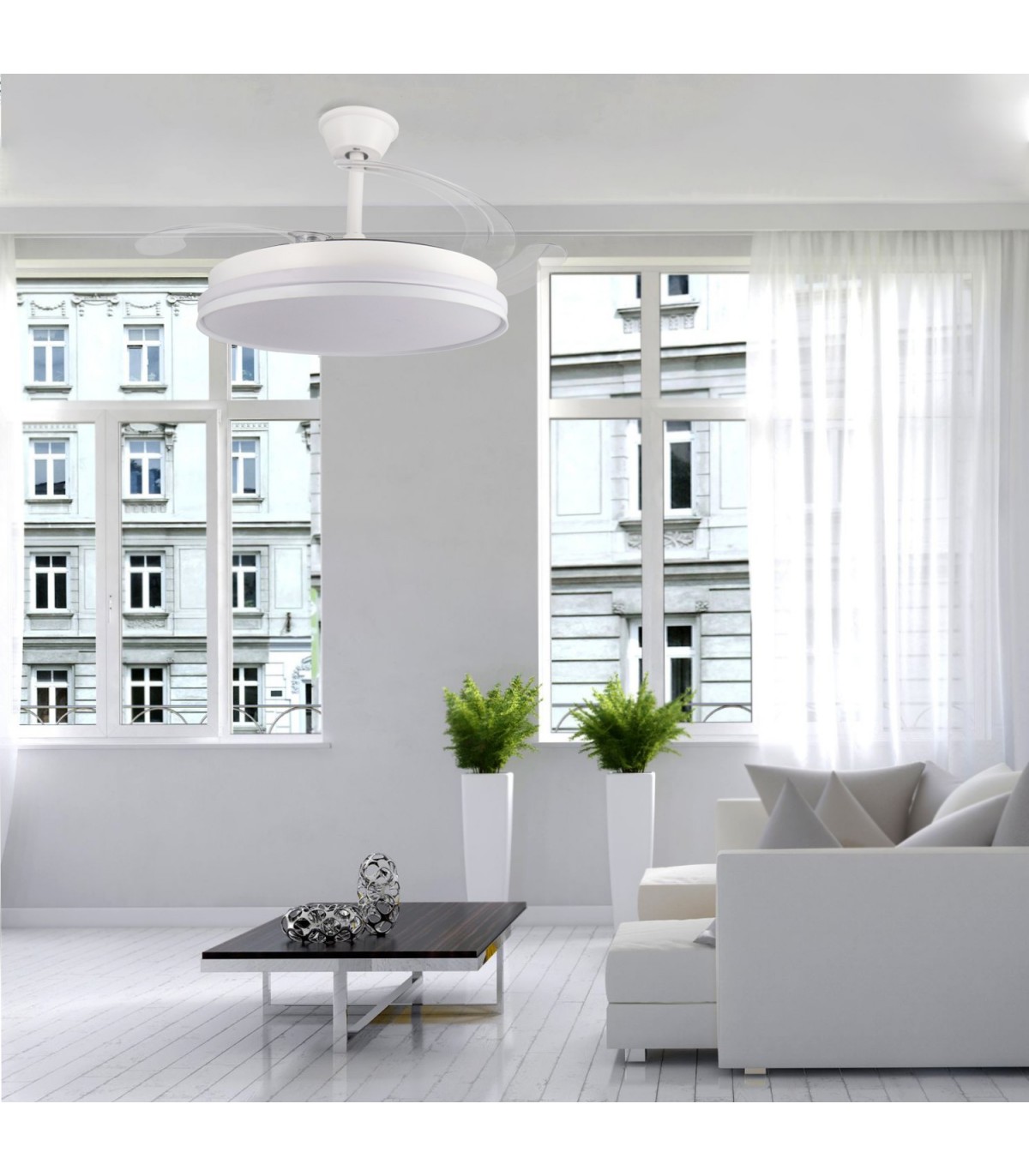 Ventilador WHITE CAMI DC 40W 2448Lm 4 Aspas CCT
