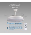 Ventilador WHITE CAMI DC 40W 2448Lm 4 Aspas CCT