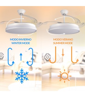 Ventilador WHITE CAMI DC 40W 2448Lm 4 Aspas CCT