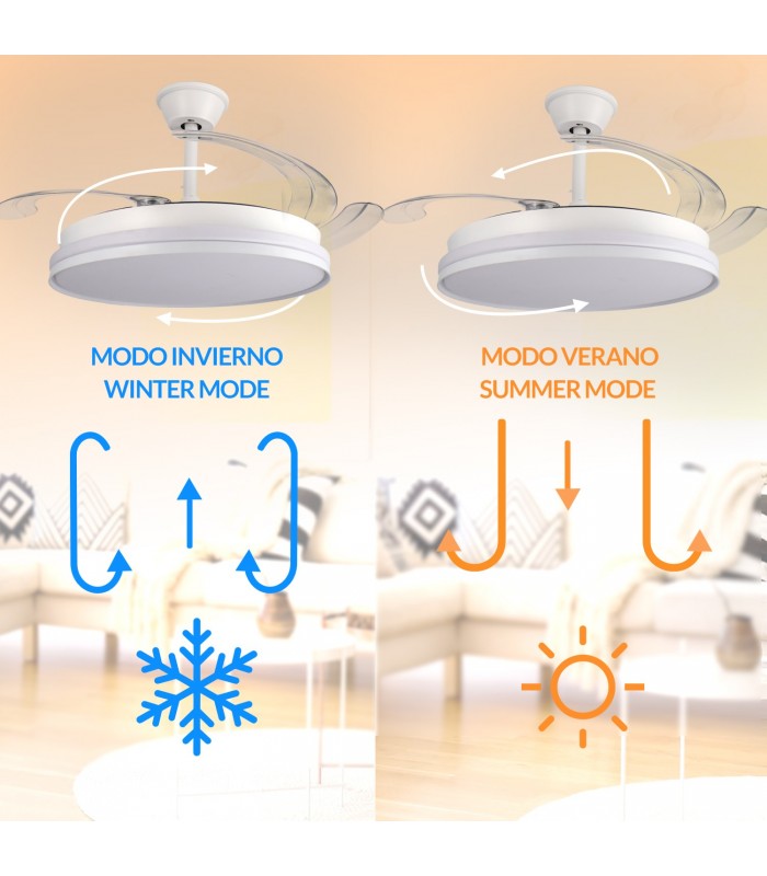 Ventilador WHITE CAMI DC 40W 2448Lm 4 Aspas CCT