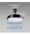 Ventilador BLACK RAIL DC 43W 3000Lm 4 Aspas CCT
