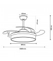 Ventilador BLACK RAIL DC 43W 3000Lm 4 Aspas CCT
