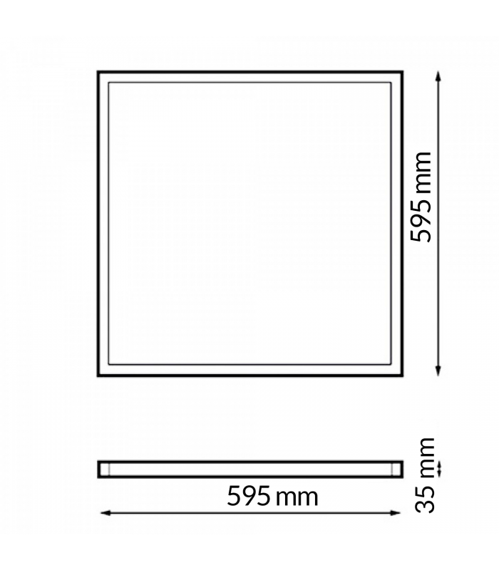 Panel Led AQUA 40W 4200Lm 60x60Cm IP65 Flicker Free