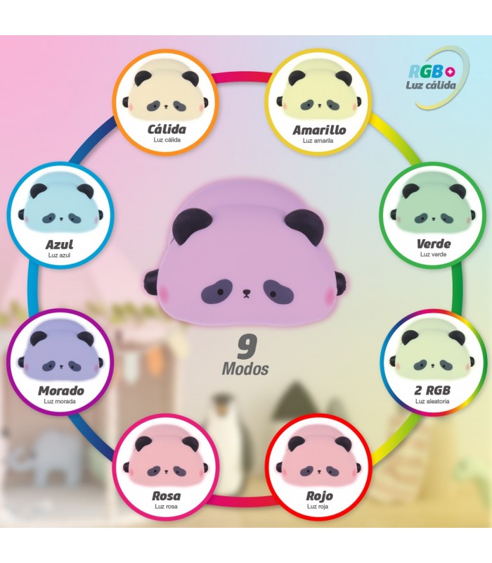 Luz De Noche Recargable PANDA 1W