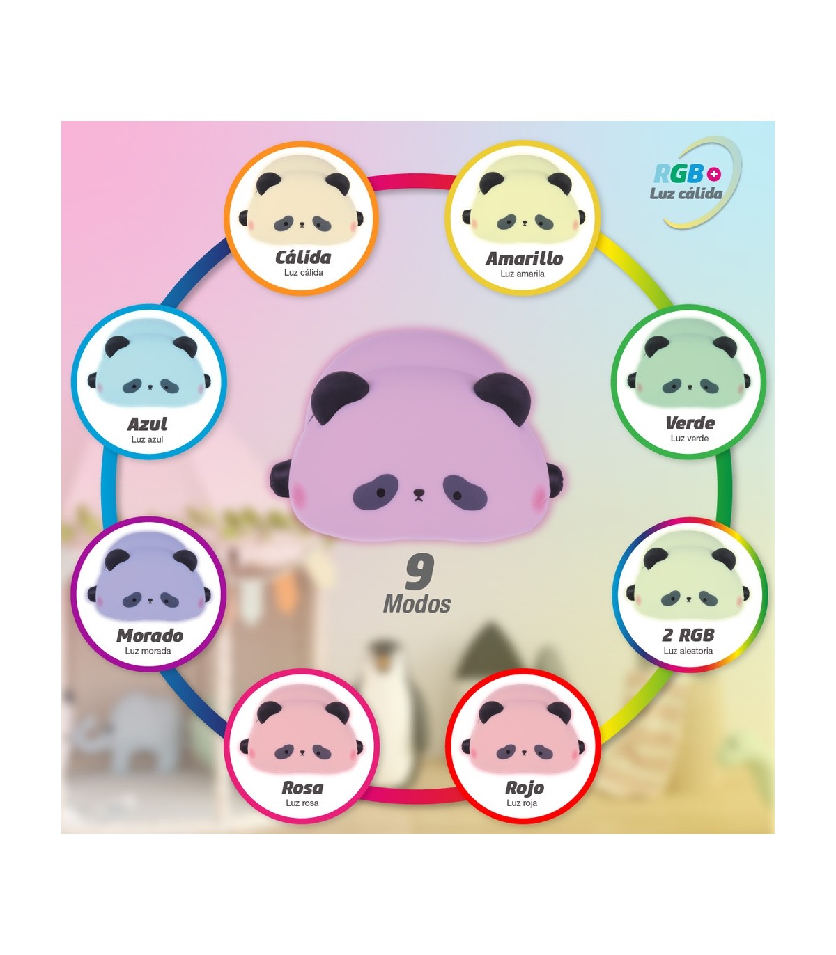 Luz De Noche Recargable PANDA 1W