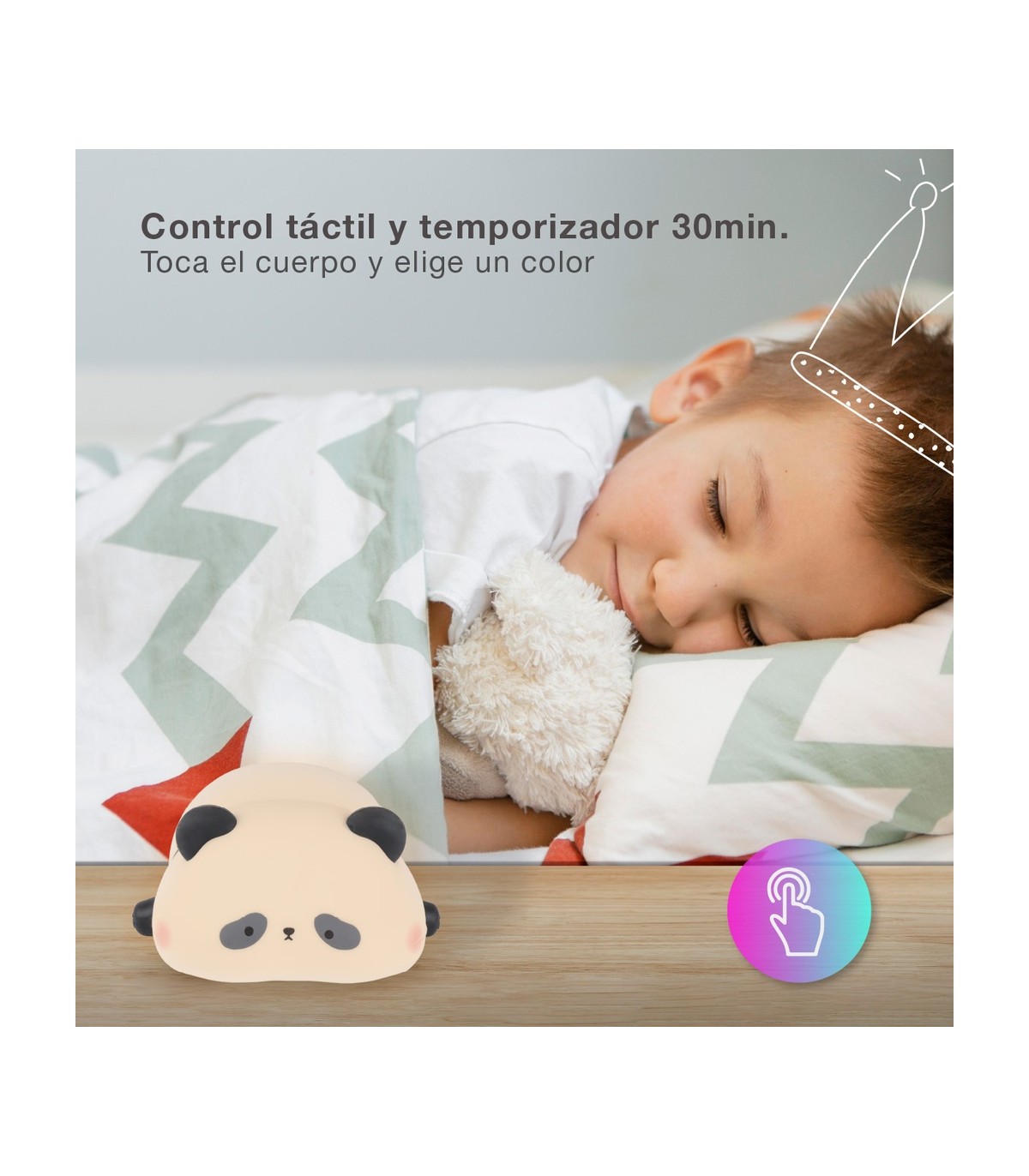 Luz De Noche Recargable PANDA 1W