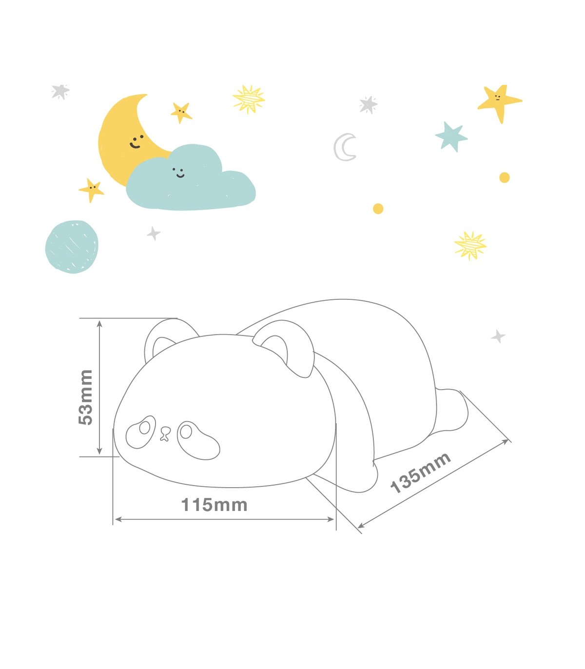 Luz De Noche Recargable PANDA 1W