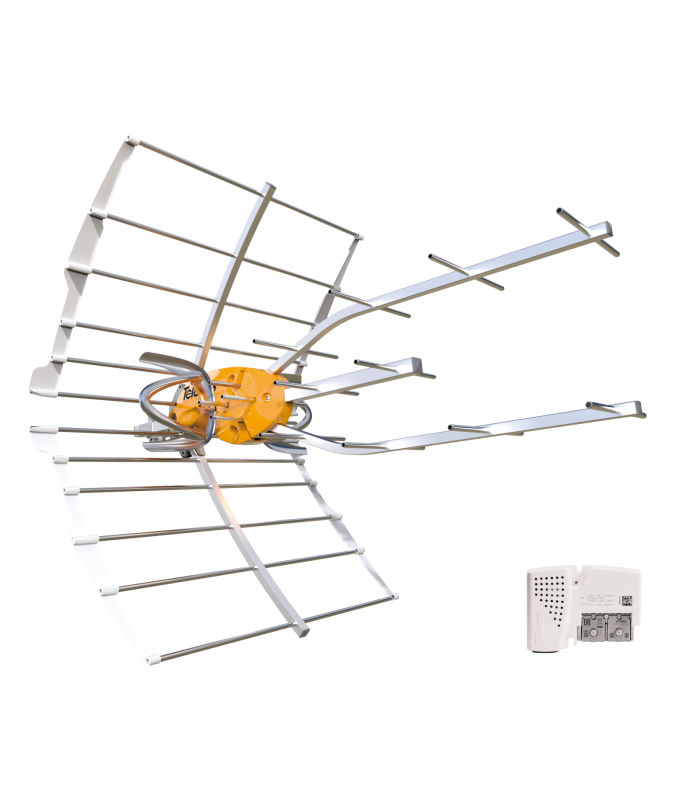 Antena ELLIPSE UHF 38dB 5G Lte700 + Fuente de alimentación