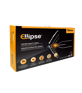 Antena ELLIPSE UHF 38dB 5G Lte700 + Fuente de alimentación