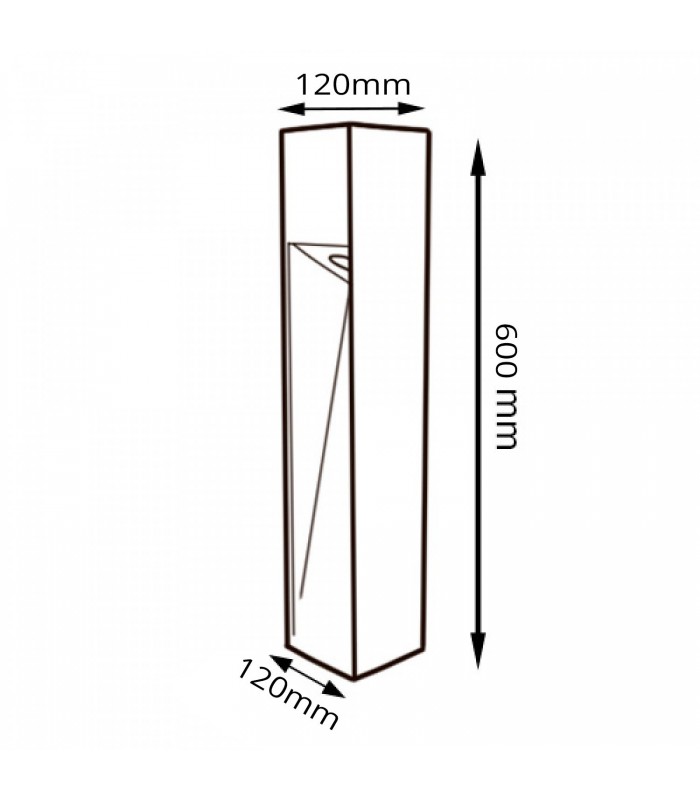 Baliza Led CORA BLACK 60Cm 10W 1000LM IP65 CCT