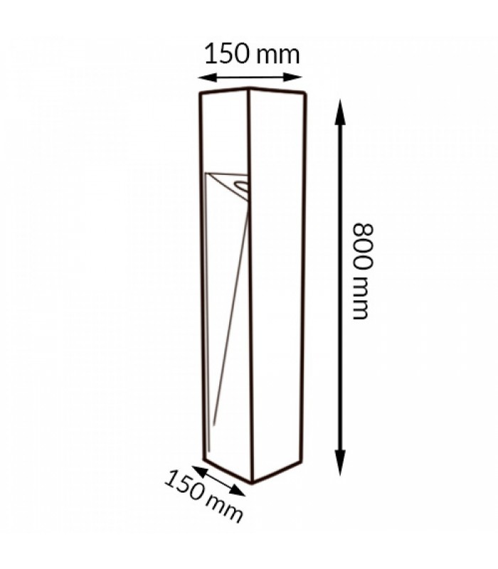 Baliza Led CORA PLUS BLACK 80Cm 10W 1000LM IP65 CCT