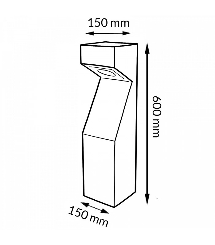 Baliza Led TEBA BLACK 60Cm 10W 1000LM IP65 CCT