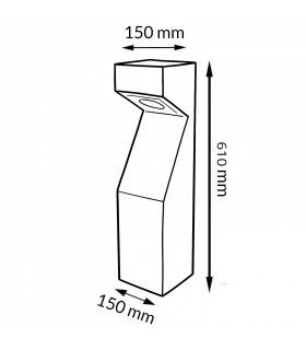 Baliza Led TEBA RUST BROWN 60Cm 10W 1000LM IP65 CCT