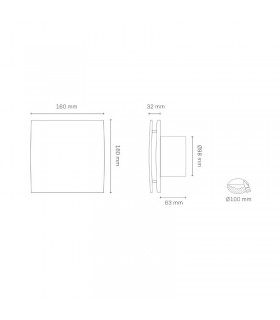 Extractor RELECTRIC 16W Ø100mm Caudal 130m3/h