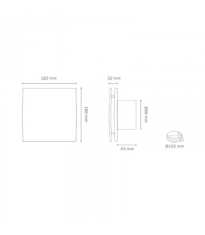 Extractor RELECTRIC 16W Ø100mm Caudal 130m3/h