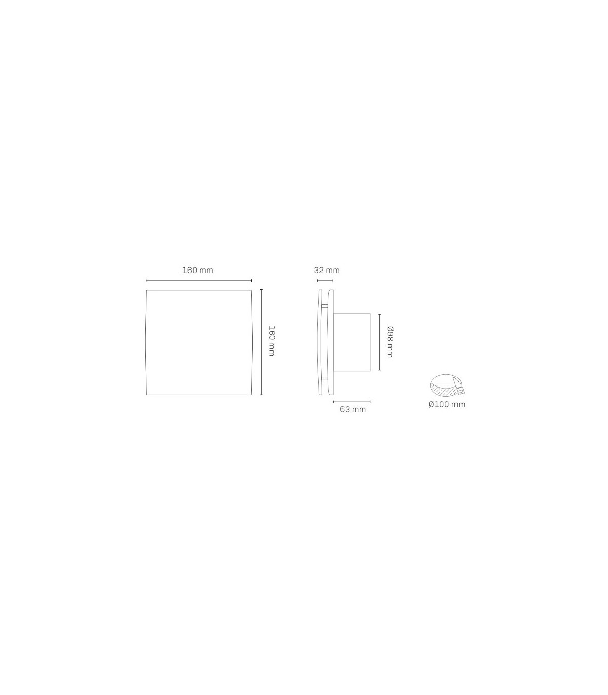 Extractor RELECTRIC 16W Ø100mm Caudal 130m3/h