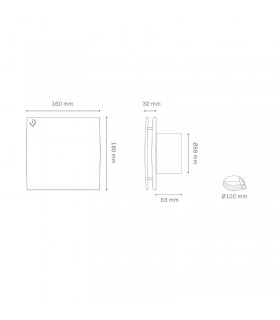 Extractor RELECTRIC 16W Ø100mm Caudal 130m3/h con Temporizador