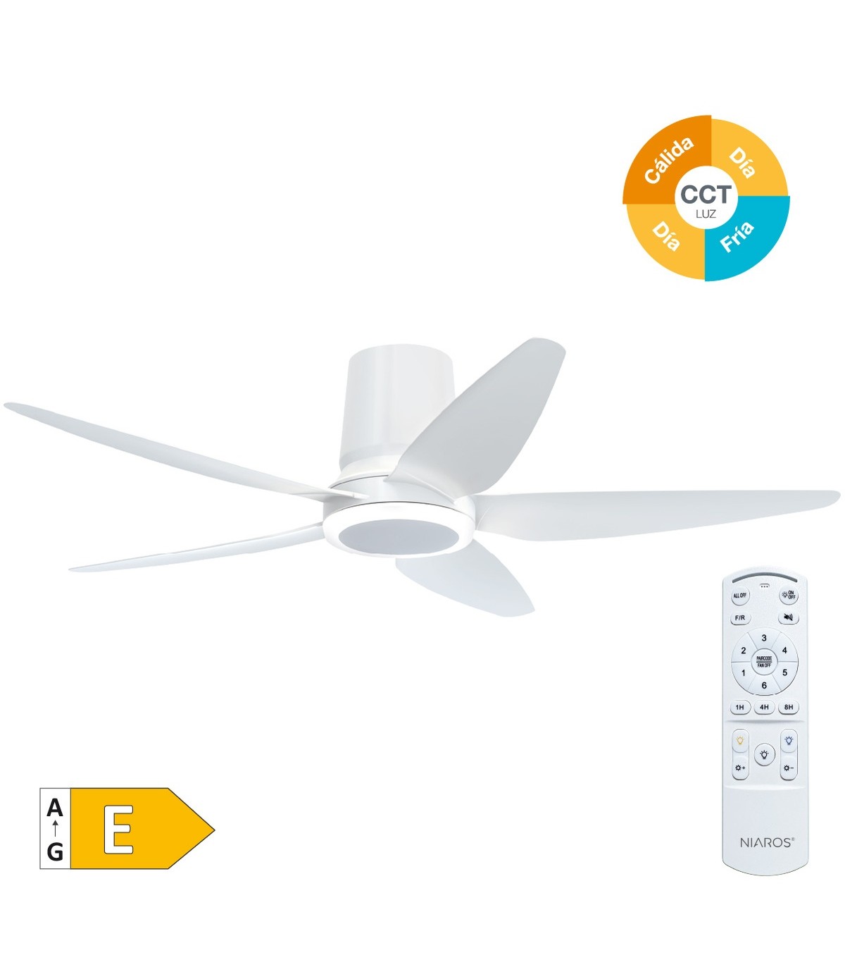 Ventilador Led SALVERI DC 18W 1156Lm 5 Aspas CCT
