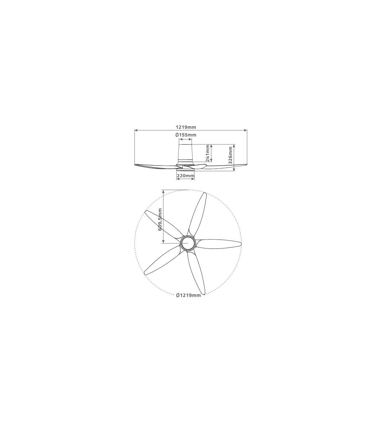 Ventilador Led SALVERI DC 18W 1156Lm 5 Aspas CCT