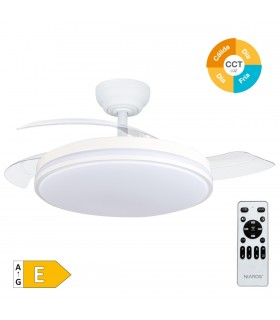 Ventilador de Techo BAYAT Blanco DC 36W 3068Lm 3 Aspas CCT