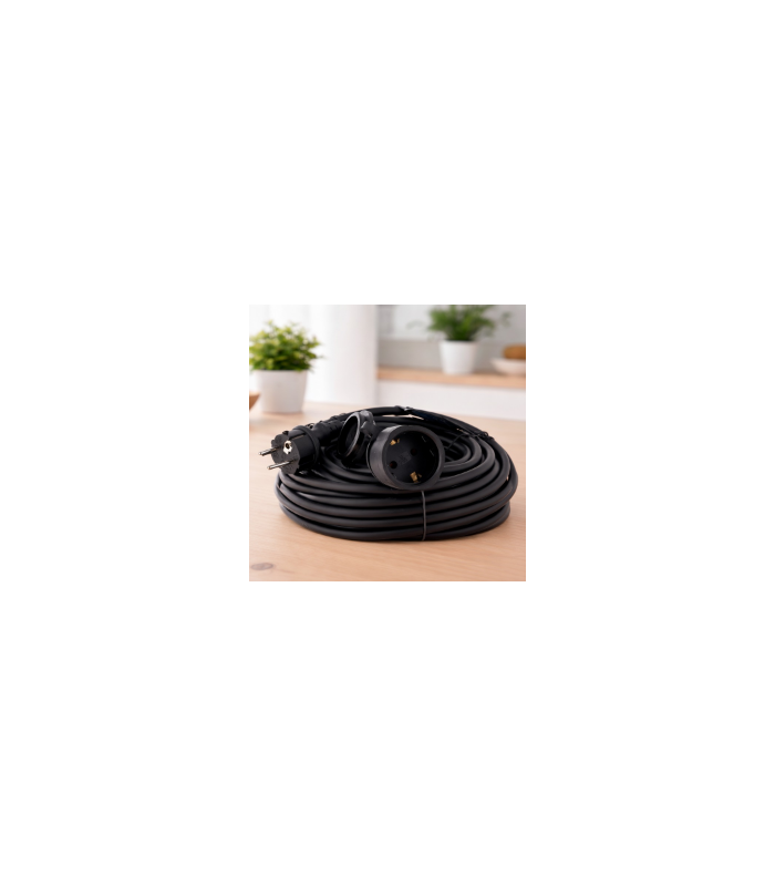 Prolongador Schuko Con Tapa IP44 (3x1.5mm) 2P+TT Negro 3 metros MIMOTEC