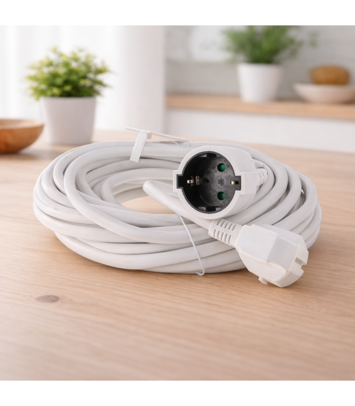 Prolongador Schuko (3x1.5mm) 2P+TT Blanco 3 metros MIMOTEC