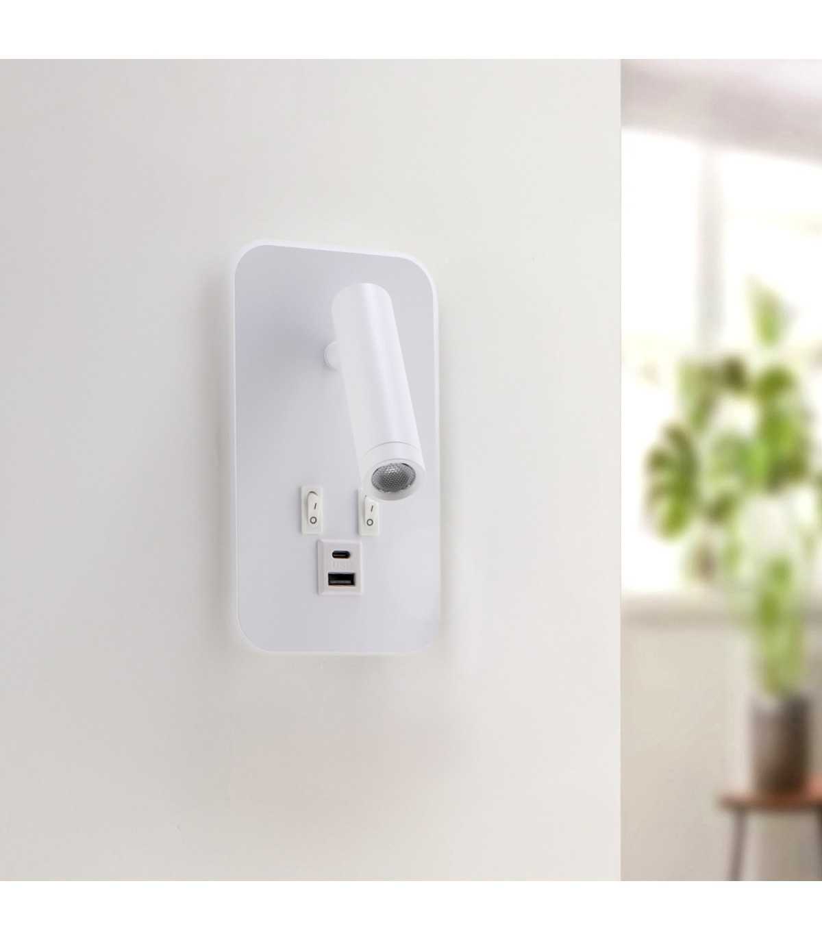 Aplique Lector WHITE BRUVE 3+7W 150+450Lm