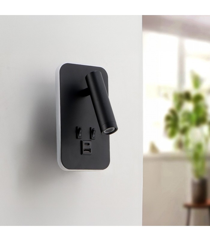 Aplique Lector BLACK BRUVE 3+7W 150+450Lm