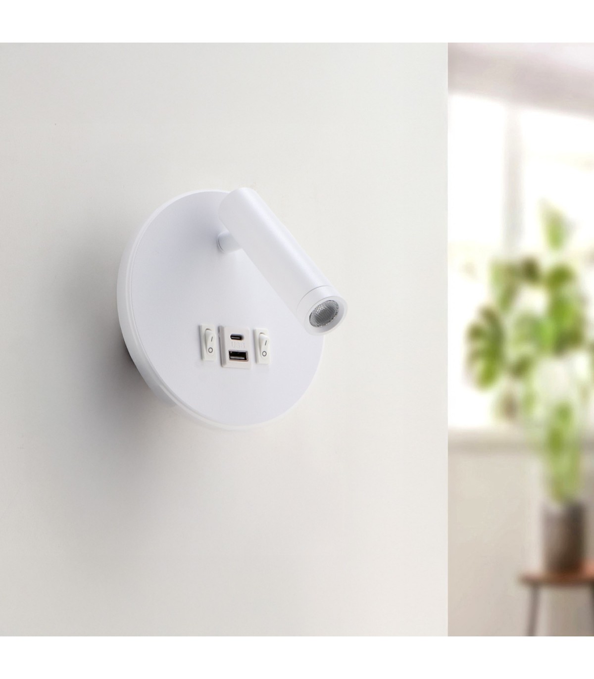 Aplique Lector WHITE ROUND 3+7W 150+450Lm