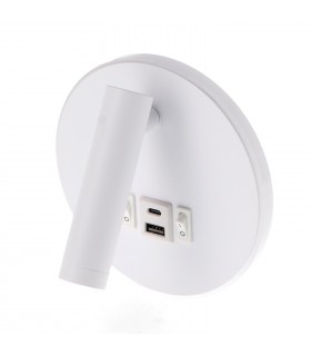 Aplique Lector WHITE ROUND 3+7W 150+450Lm