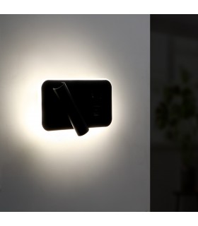 Aplique Lector BLACK SQUARE 3+7W 150+450Lm