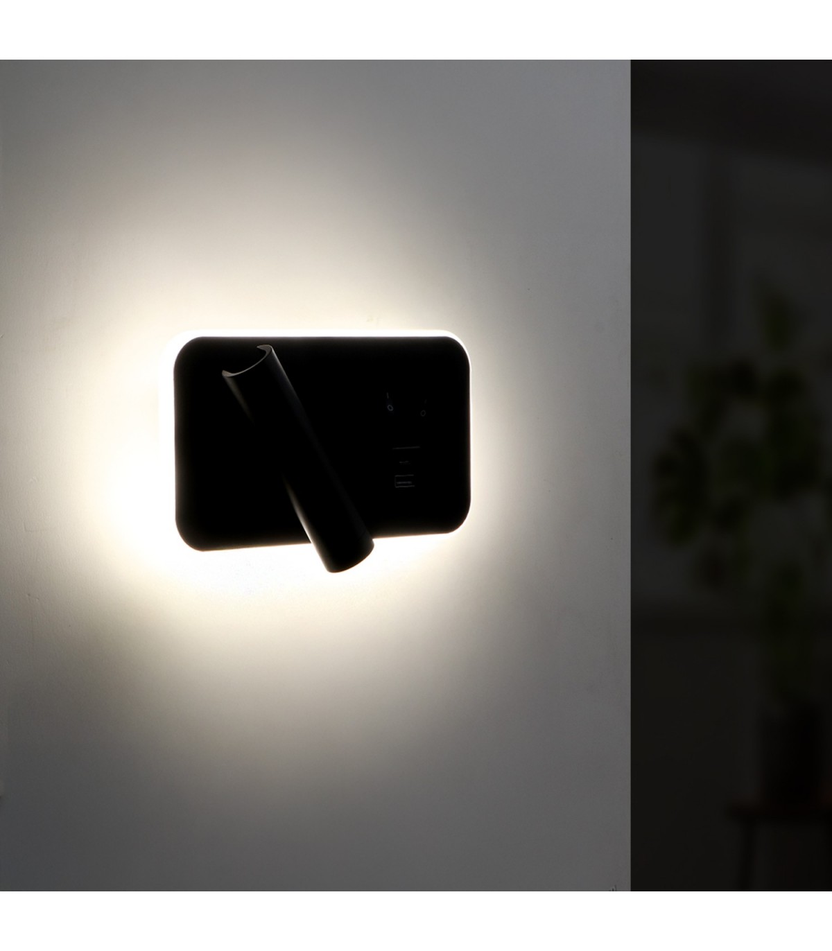 Aplique Lector BLACK SQUARE 3+7W 150+450Lm