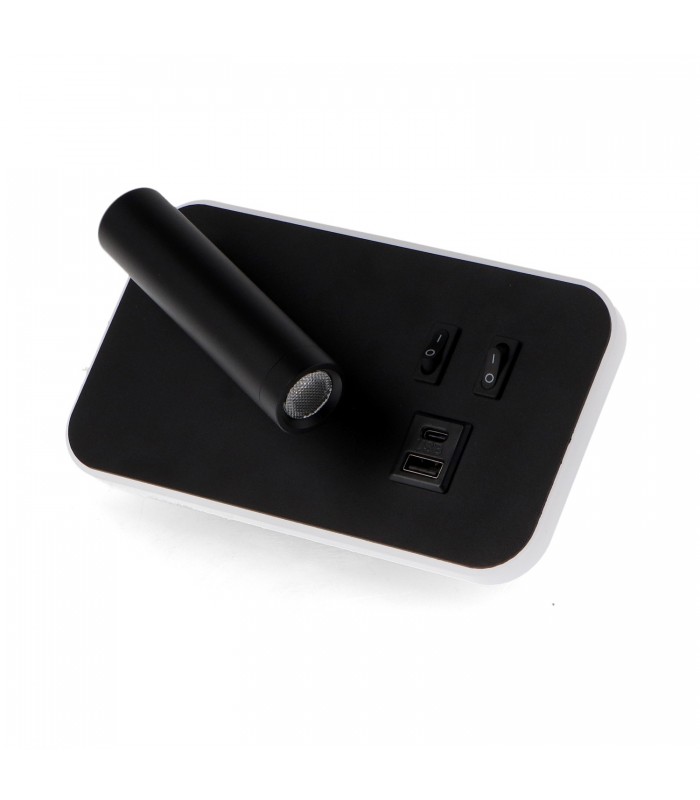 Aplique Lector BLACK SQUARE 3+7W 150+450Lm