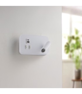 Aplique Lector WHITE SQUARE 3+7W 150+450Lm