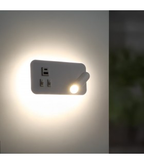 Aplique Lector WHITE SQUARE 3+7W 150+450Lm