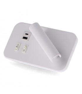 Aplique Lector WHITE SQUARE 3+7W 150+450Lm