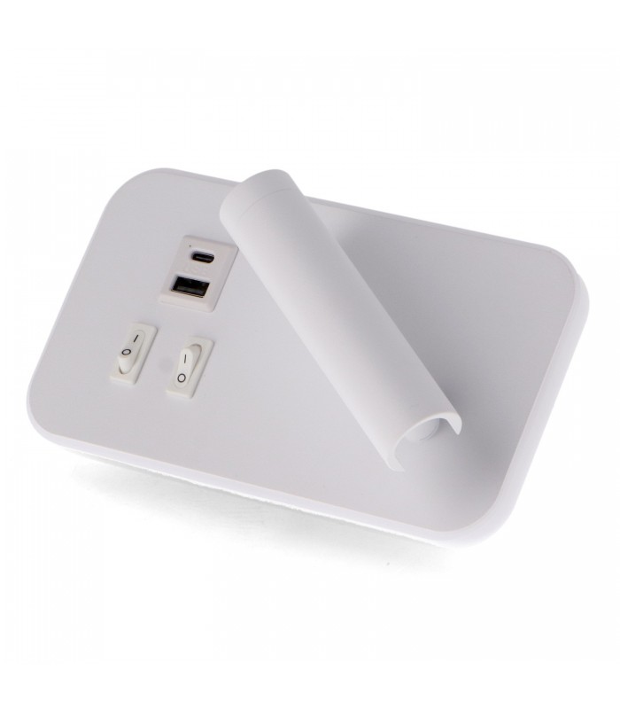 Aplique Lector WHITE SQUARE 3+7W 150+450Lm