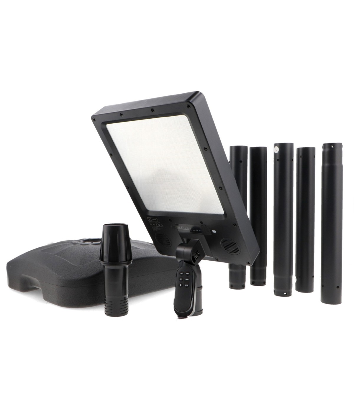 Farola Led Solar SPACE 240W/25W 2800Lm IP65 con altavoz y pie 2,5 Metros CCT