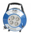 Enrollacables alargador con asa 4 enchufes (3x1.5mm) 15M