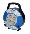 Enrollacables alargador con asa 4 enchufes (3x1.5mm) 15M