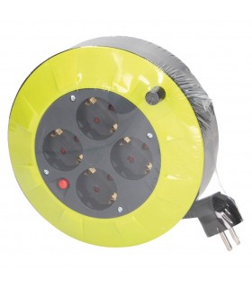 Enrollacables alargador 4 enchufes (3x1.5mm) 5M