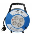 Enrollacables alargador con asa 4 enchufes (3x1.5mm) 10M