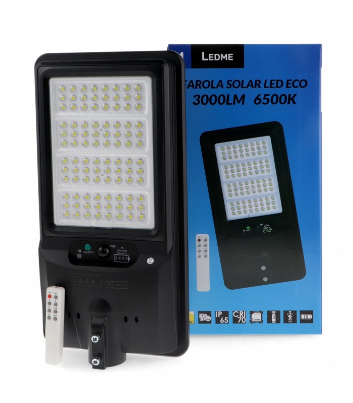 Farola Led Solar LEDME 80W/18W 3000Lm IP65